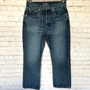 ETICA Josie Mid Rise Button Fly Crop Jeans--25